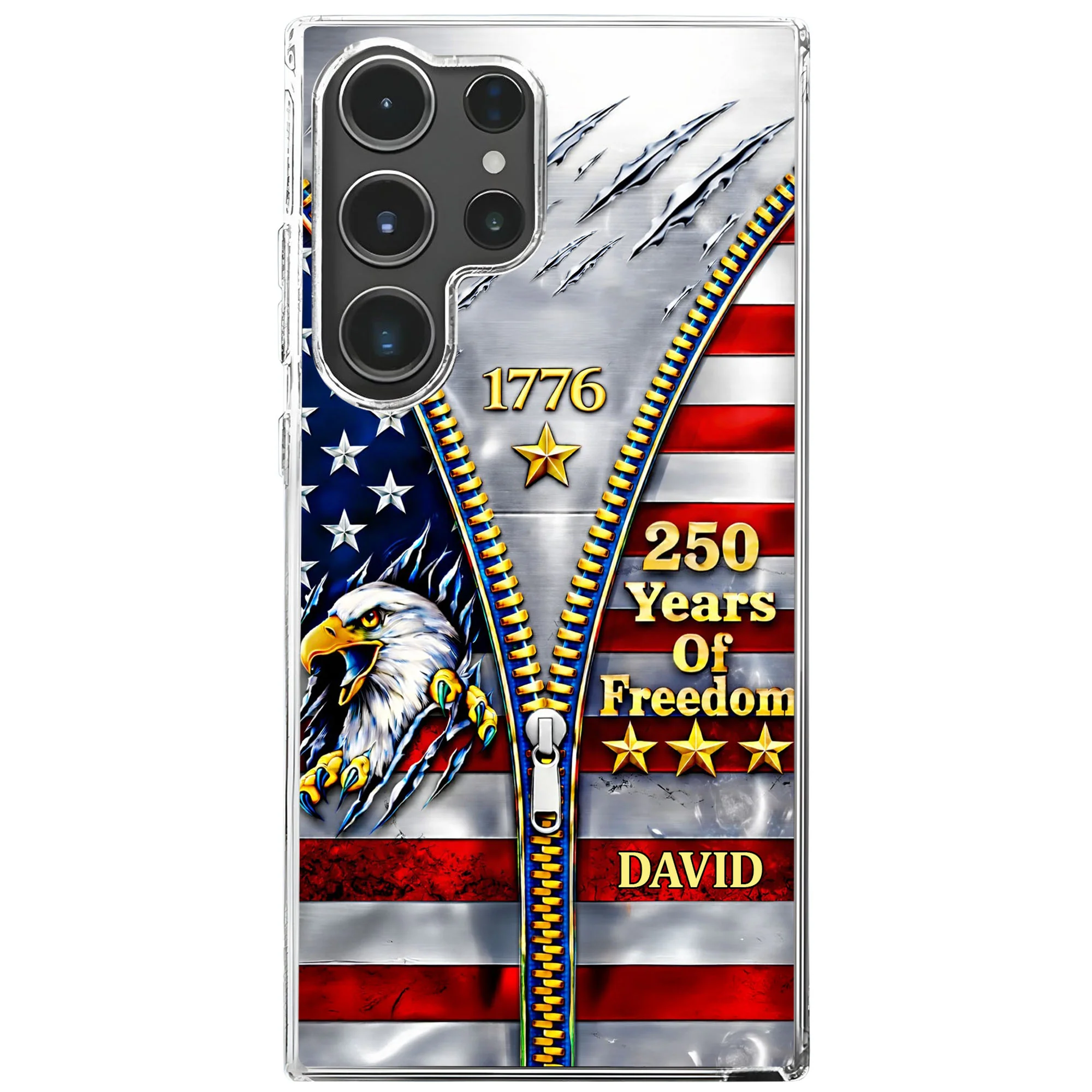 Years Of Freedom American Flag Eagle With Zipper - Personalized Clear Phone Case - INDE050_PHC - Image 10