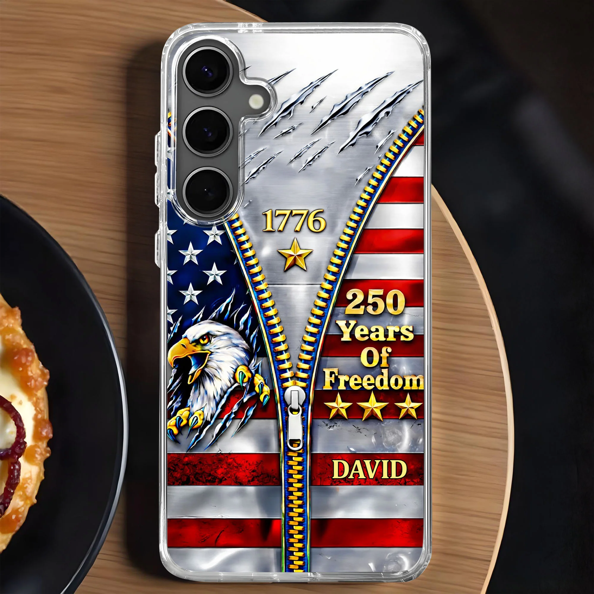 Years Of Freedom American Flag Eagle With Zipper - Personalized Clear Phone Case - INDE050_PHC - Image 7