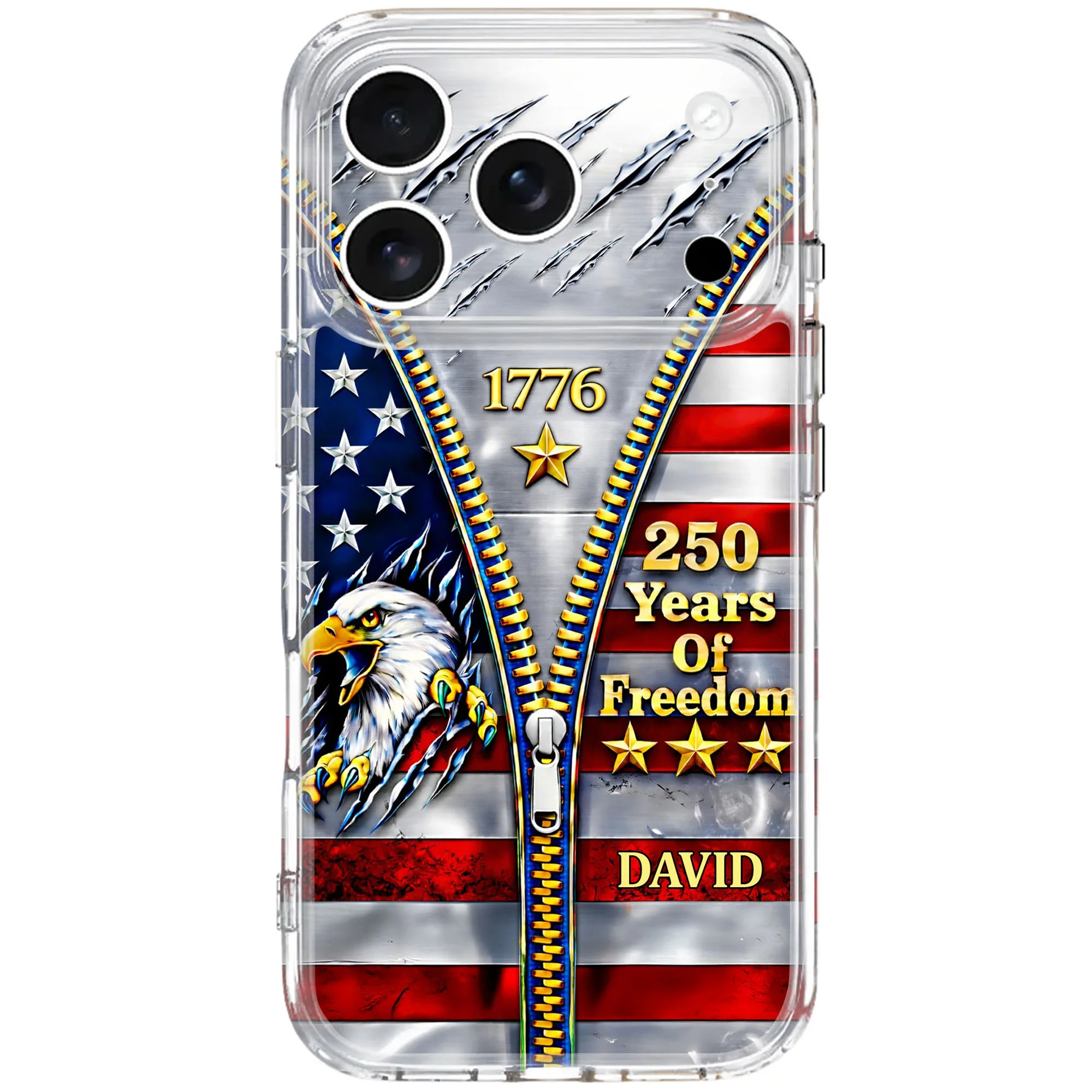 Years Of Freedom American Flag Eagle With Zipper - Personalized Clear Phone Case - INDE050_PHC - Image 8