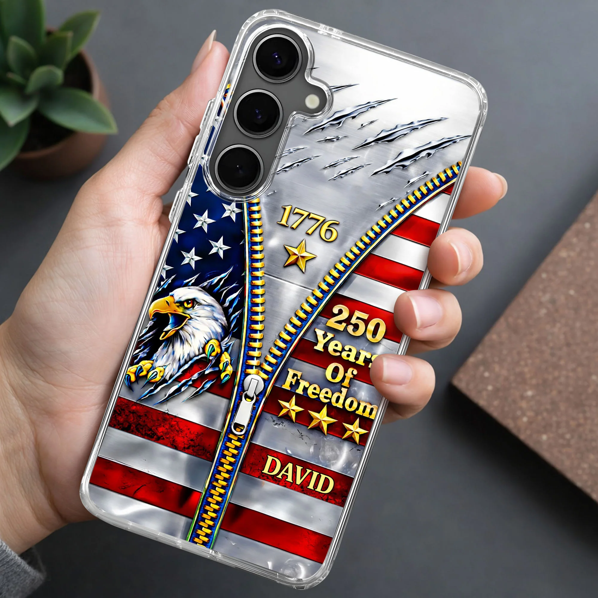 Years Of Freedom American Flag Eagle With Zipper - Personalized Clear Phone Case - INDE050_PHC - Image 9