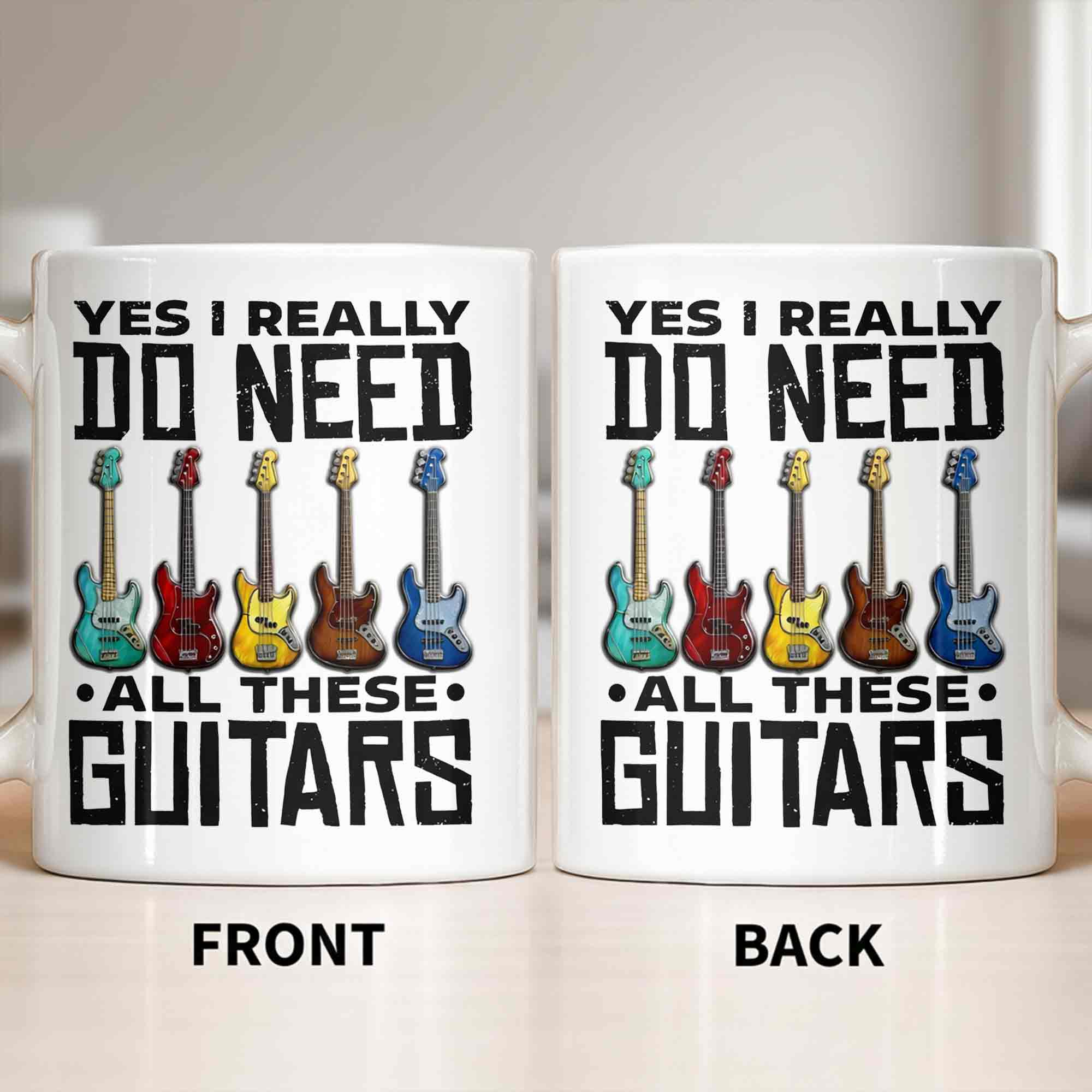 Yes I Really Do Need All These Guitars Colorful Electric Guitars - Personalized Custom Coffee Mug - MUSIC051_MG - Image 12