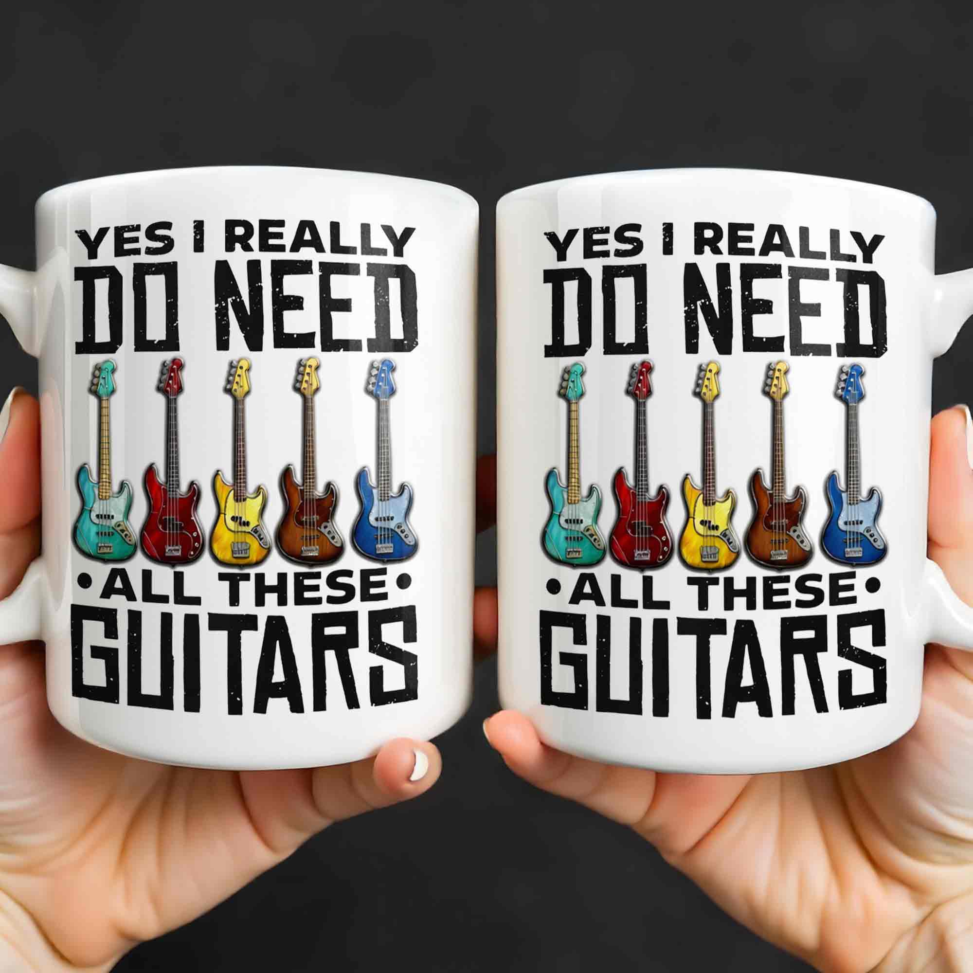 Yes I Really Do Need All These Guitars Colorful Electric Guitars - Personalized Custom Coffee Mug - MUSIC051_MG - Image 4