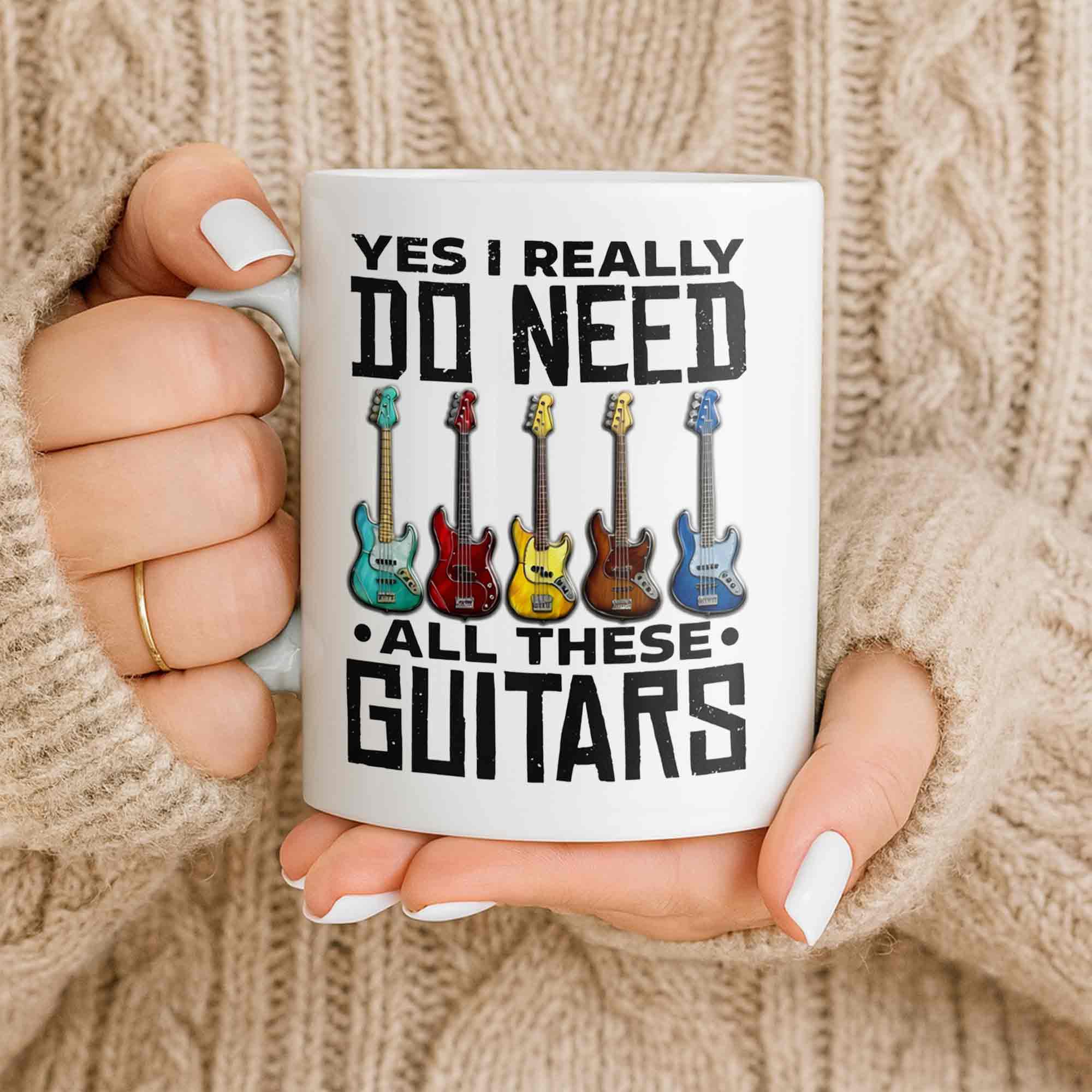 Yes I Really Do Need All These Guitars Colorful Electric Guitars - Personalized Custom Coffee Mug - MUSIC051_MG - Image 9