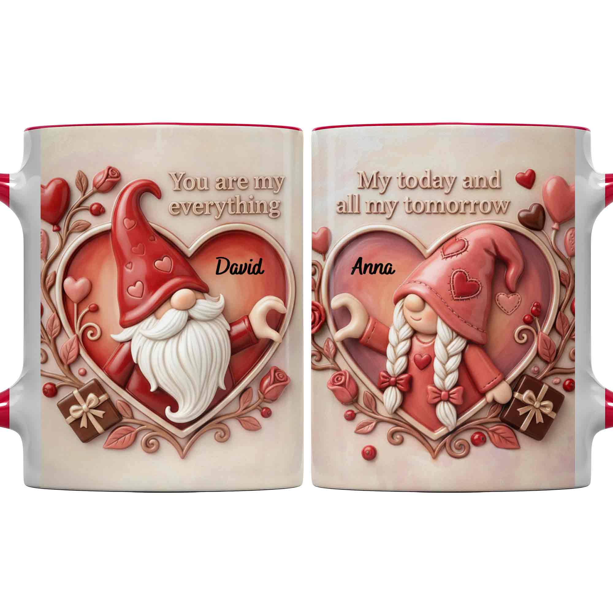You Are My Everything Romantic Gnome With Hearts And Roses - Personalized Custom Accent Mug - CPL1402_AMUG - Image 12