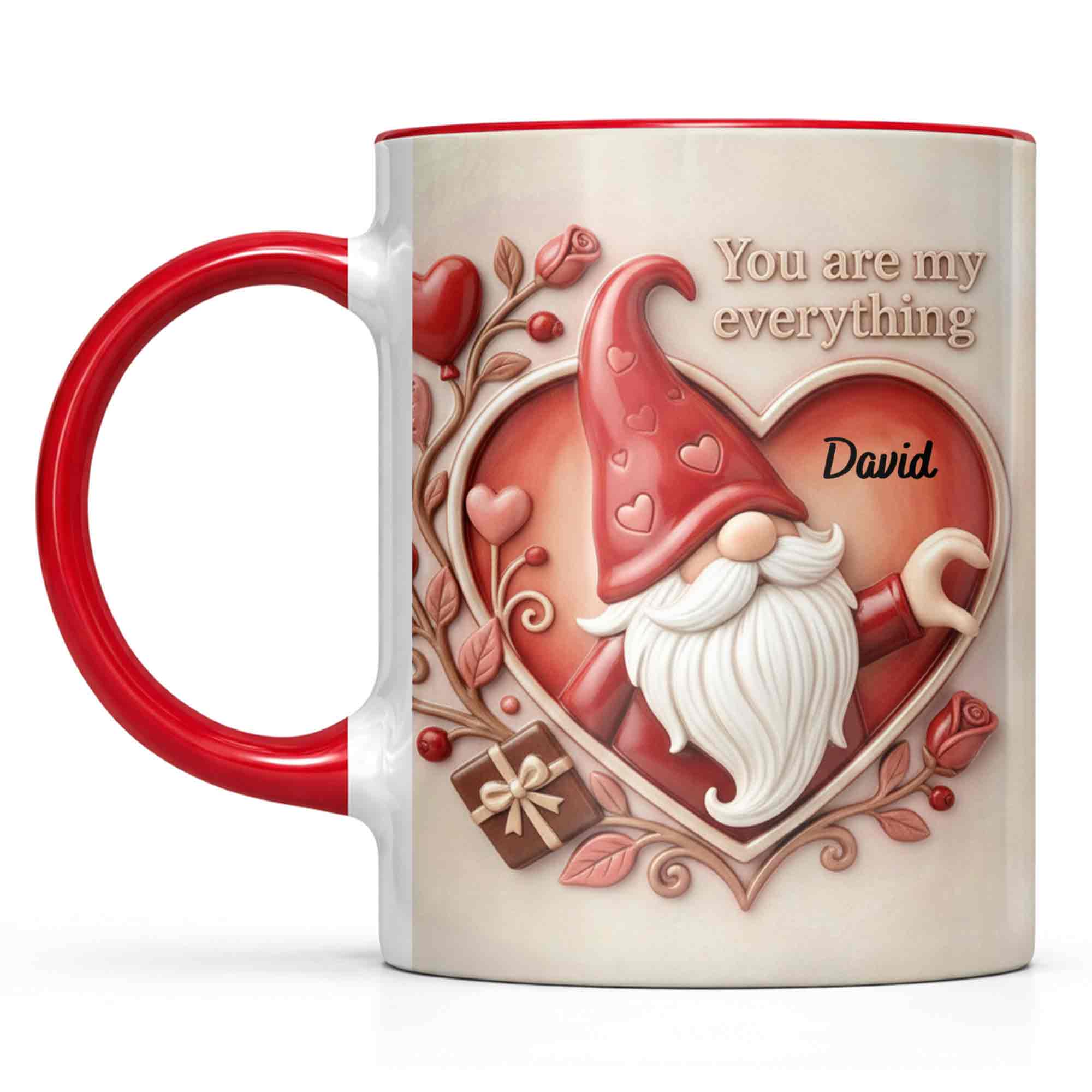 You Are My Everything Romantic Gnome With Hearts And Roses - Personalized Custom Accent Mug - CPL1402_AMUG - Image 13