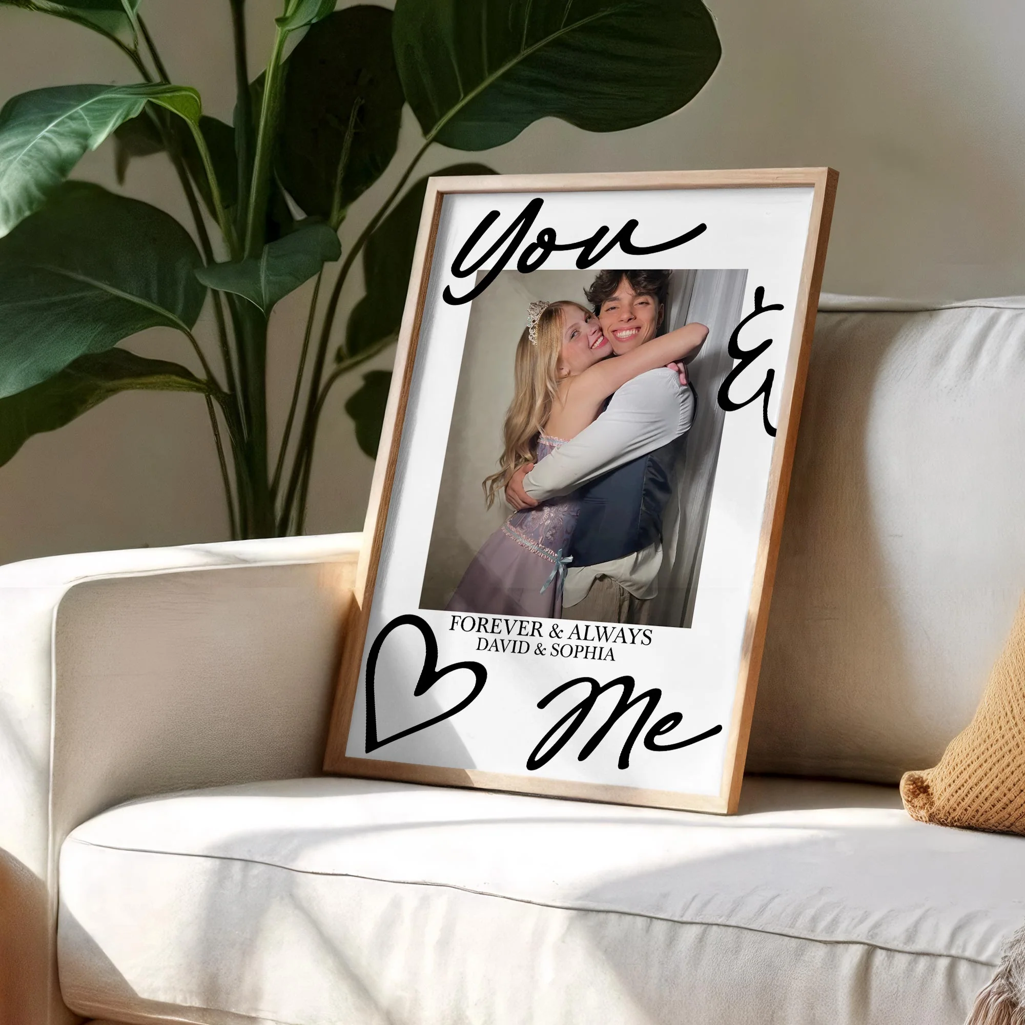 You & Me Forever & Always Custom Photo Heart Portrait - Personalized Custom Vertical Poster - CPL1359_VPOS - Image 6