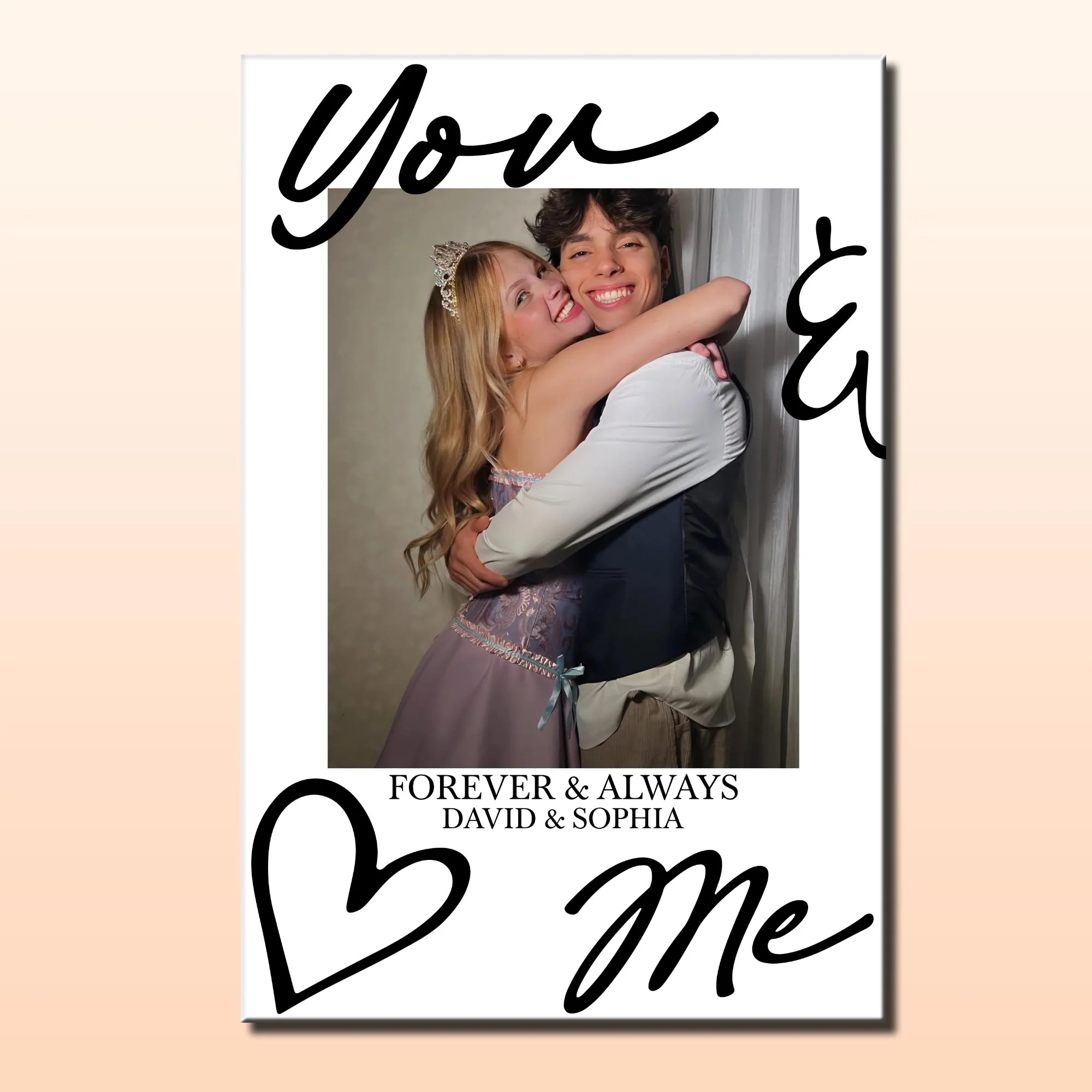 You & Me Forever & Always Custom Photo Heart Portrait - Personalized Custom Vertical Poster - CPL1359_VPOS - Image 8