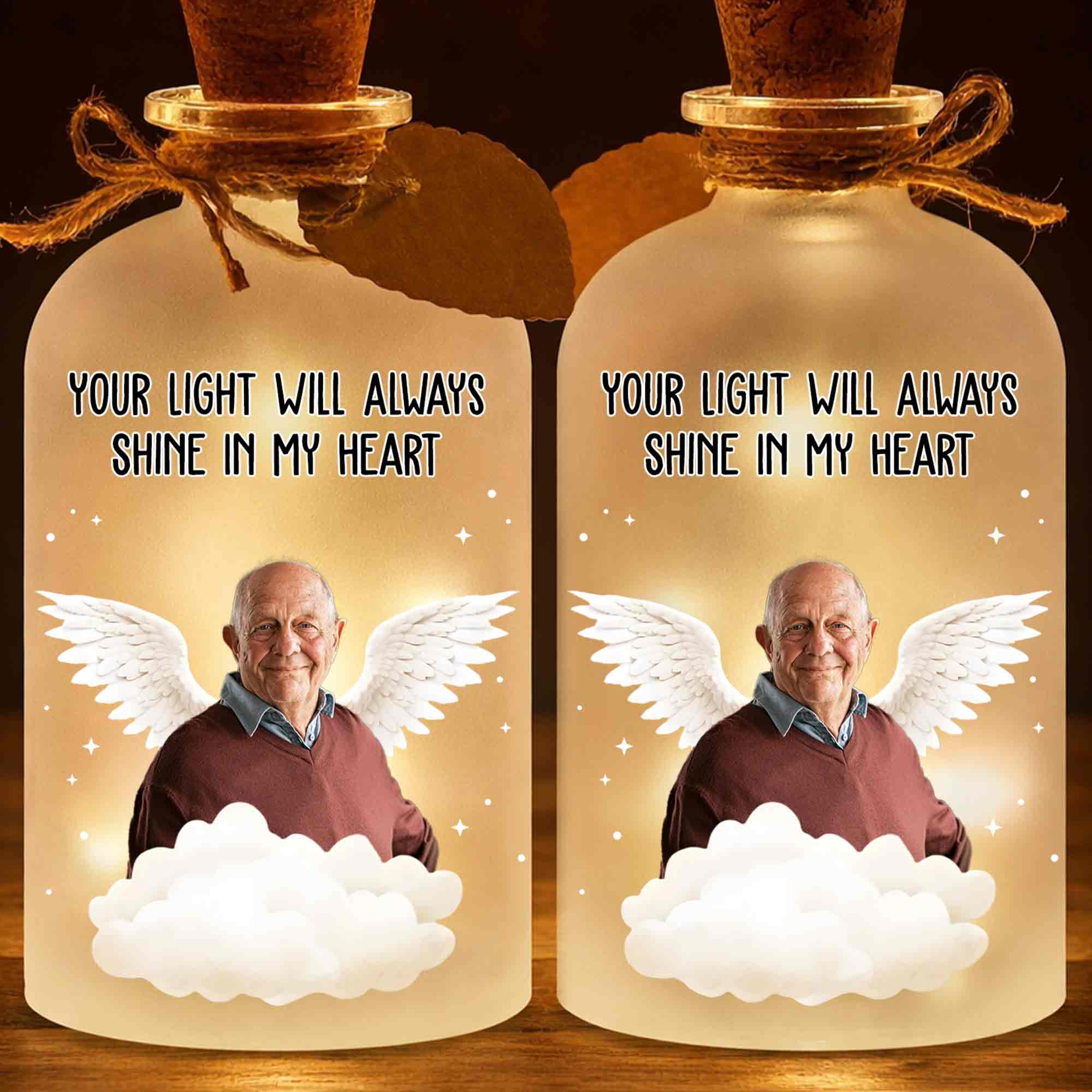 Your Light Will Always Shine In My Heart Angel Wings Clouds - Personalized Short Bottle Light - HME325_SBOLI - Image 10