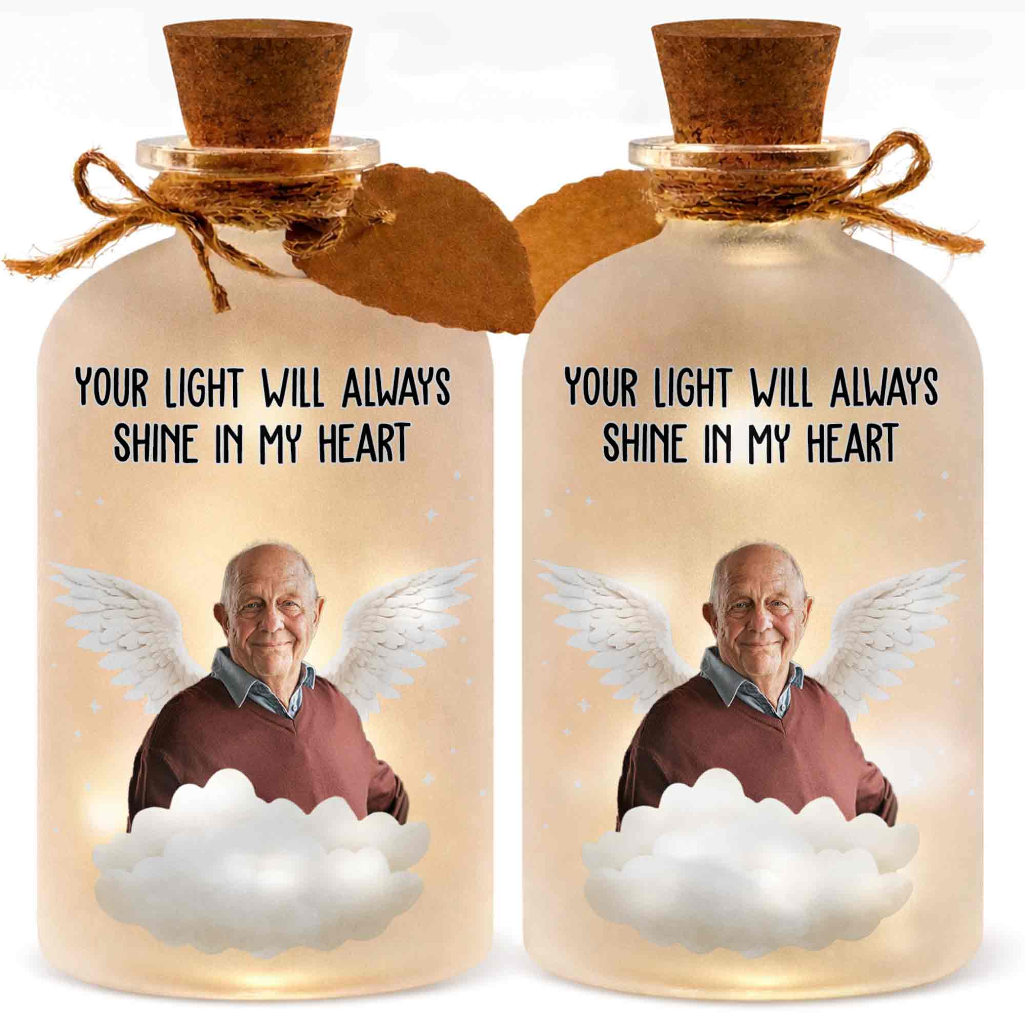Your Light Will Always Shine In My Heart Angel Wings Clouds - Personalized Short Bottle Light - HME325_SBOLI - Image 11