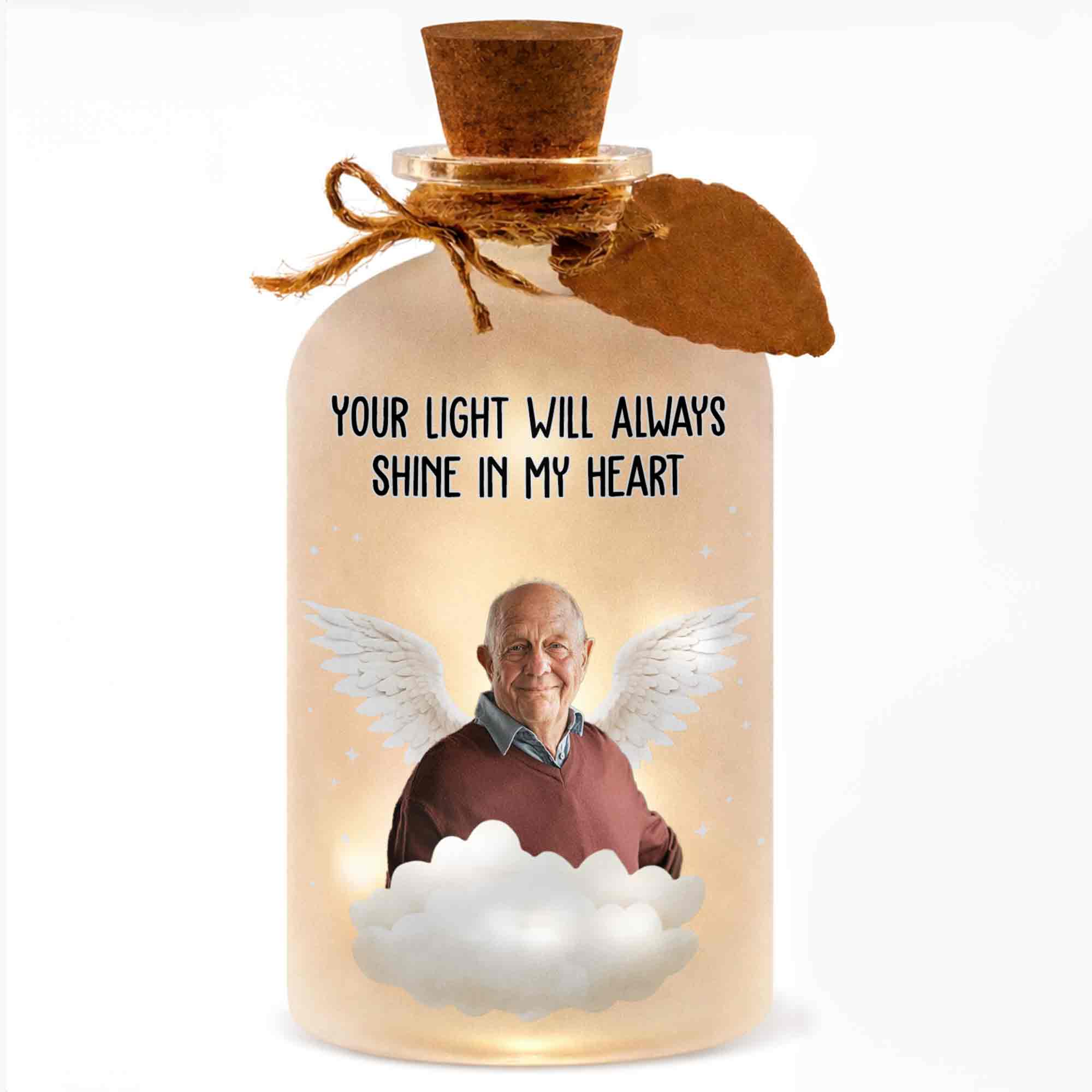 Your Light Will Always Shine In My Heart Angel Wings Clouds - Personalized Short Bottle Light - HME325_SBOLI - Image 12